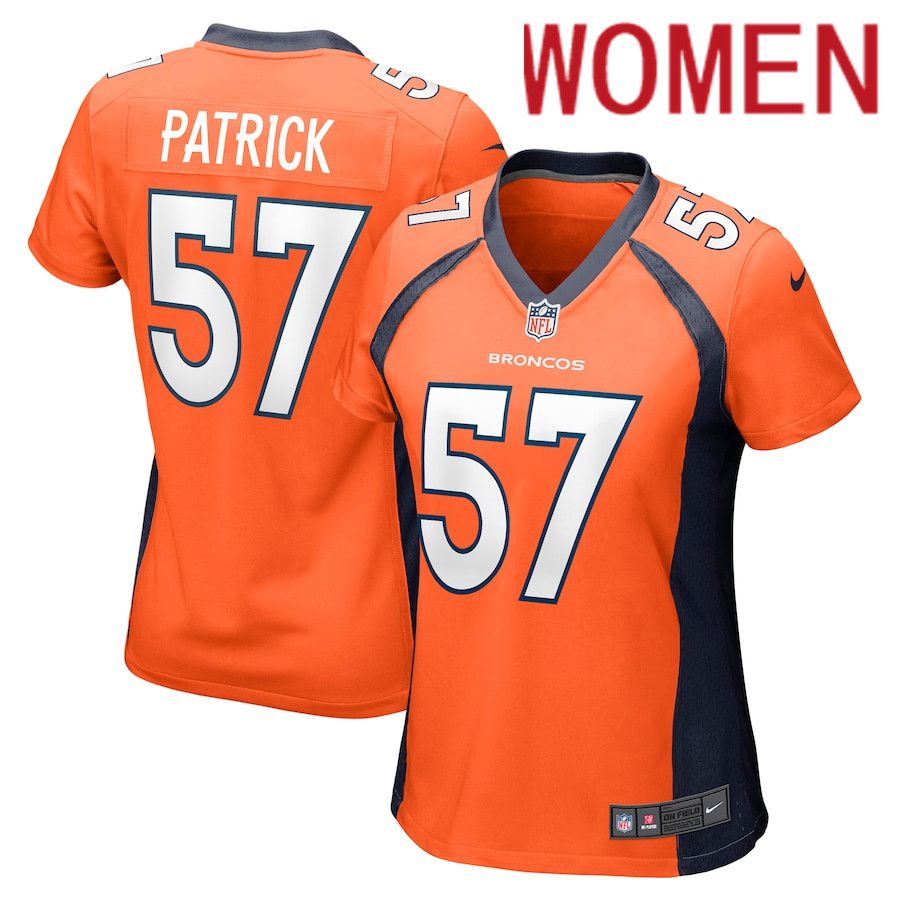 Women Denver Broncos #57 Natrez Patrick Nike Orange Nike Game NFL Jersey->women nfl jersey->Women Jersey